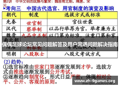 偶偶足球论坛常见问题解答及用户常遇问题解决指南 偶偶足球论坛常见问题解答及用户常遇问题解决指南